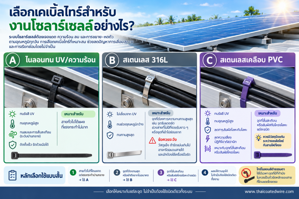 ติดตั้งโซลาร์เซลล์ ใช้เคเบิ้ลไทร์แบบไหนดี?